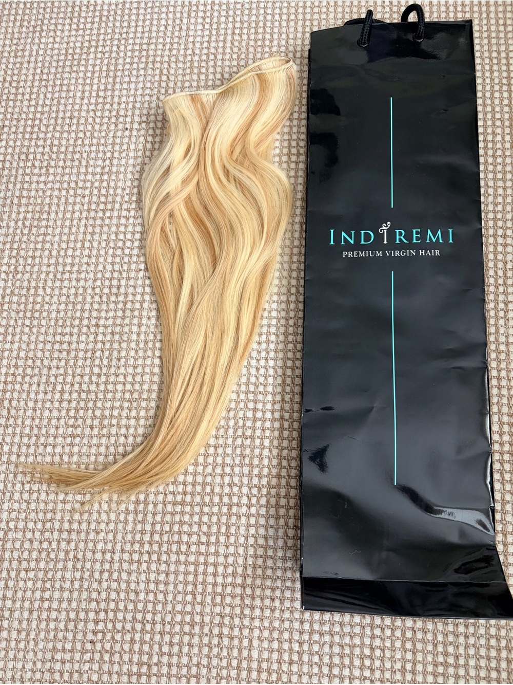 Indi Remi 16” Virgin Human Hair Weft Extensions Light Blonde NWT